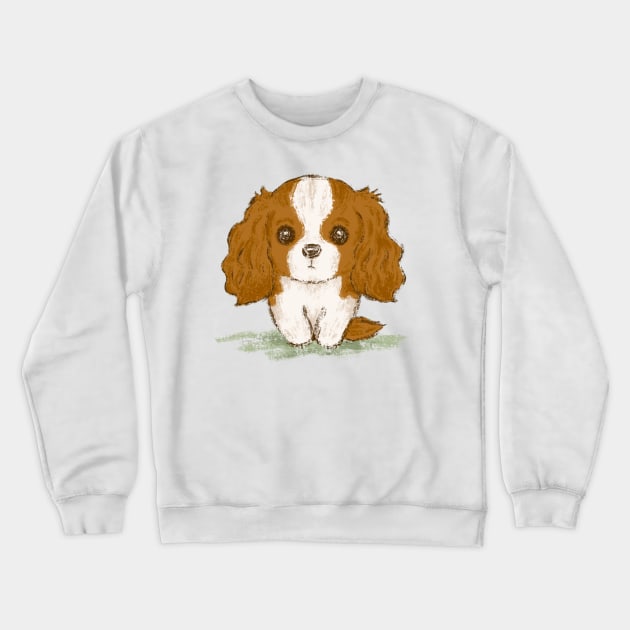 Portrait of a Cavalier King Charles Spaniel Crewneck Sweatshirt by sanogawa